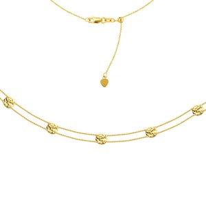 Disc Choker Necklace 14K Solid Yellow Gold Multi Disc Necklace, Women 14K Gold Choker Adjustable Cable Chain, Gold Coin Station Necklace