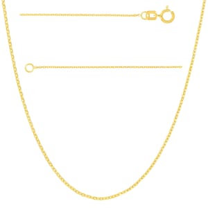 Zierliche Kabel Kettenhalskette 14K Massivgold 0,65 mm 0,8 mm 0,95 mm Dünne Echt Gelbgold Kette für Frauen, Minimalistische Alltags Anhänger Halskette