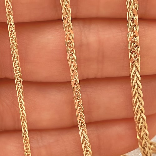 Solid 14K Yellow White Gold Square 