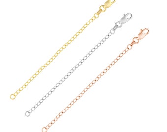Verlängerungskette 14K Solid Gelb Weiß Rose Gold in Hummerklaue, Verlängerungskette 3"