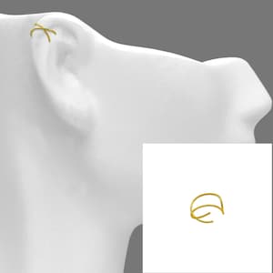 14K Solid Yellow Gold Women Criss Cross Ear Cuff Earring, Ear Wrap, Clip On Cartilage Earring, Minimalist Non Pierced Ear Cuff