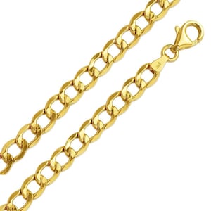 Cuban Link Chain 14K Real Yellow Gold 3.5mm, 4mm, 5mm, 6mm, 7mm, 8mm Thick Cuban Curb Chain, 14K Gold Chain Necklace Men Women 16&quot;-26&quot;