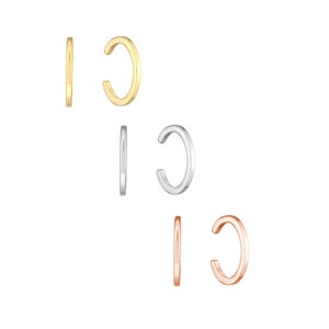 Cuff Earrings 14K Solid Yellow White Rose Gold Ear Cuff No Piercing Earrings for Women, Minimalist 14K Real Gold Cartilage Earrings