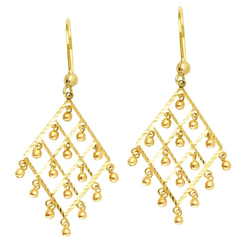 Drop Dangle Chandelier Earrings Real 10K Yellow Gold Etsy