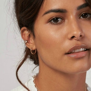 Ear Cuff Earrings Real 14K Solid Gold Wide Ear Cuff, Ear Wrap No Piercing, Clip On Cartilage Earrings, Minimalist Ear Cuff