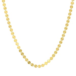 Disc Chain Necklace 14K Solid Yellow Gold Coin Chain Necklace, Sequin Chain Necklace, Dainty Adjustable 14K Real Gold Necklace For Women