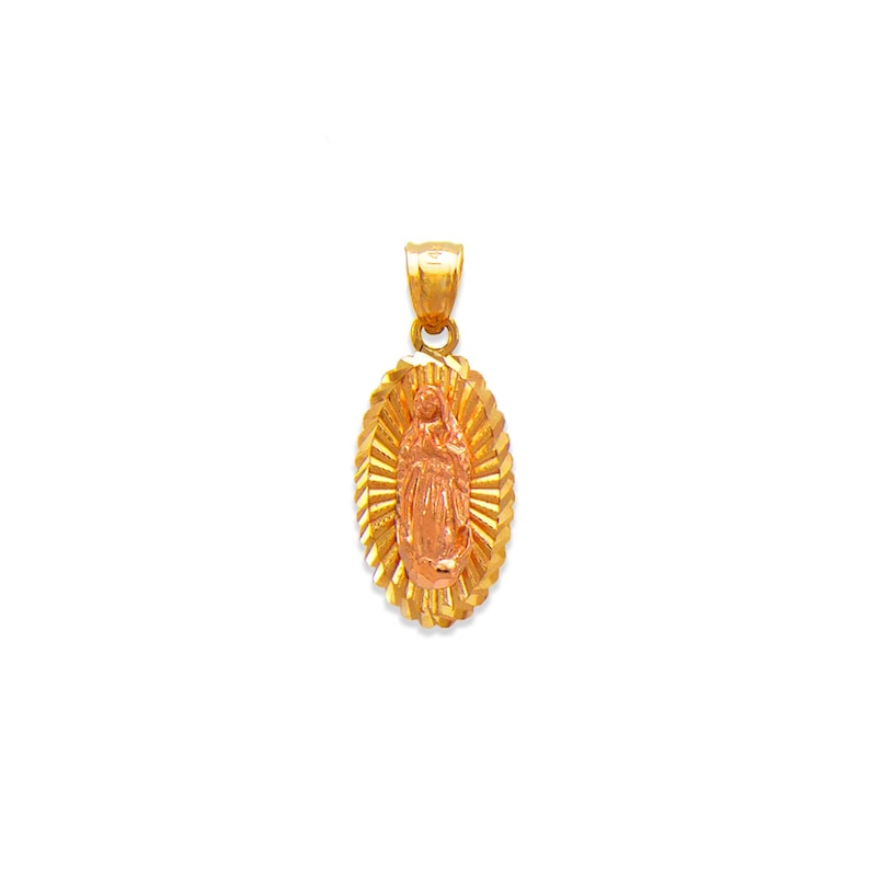 Virgin Mary Miraculous Medal 14K Solid Two Tone Gold Our Lady of ...