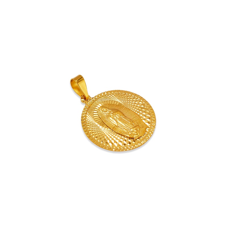 Virgin Mary Miraculous Medal Real 14K Solid Gold Our Lady of Guadalupe ...