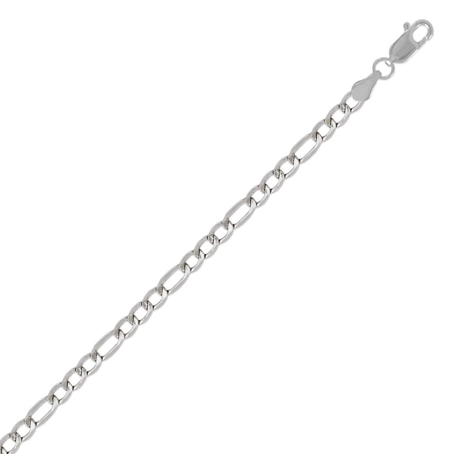 White gold figaro chain 5mm Clearance