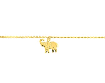 Bracciale con ciondolo a forma di elefante in oro 14 carati