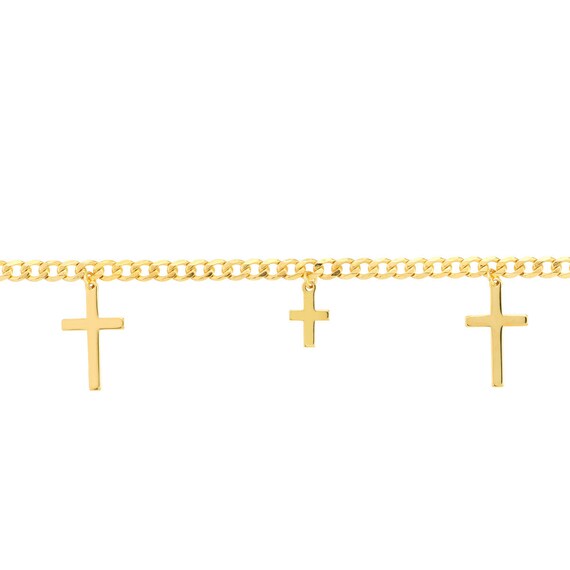 Bracciale in titanio placcato oro, maglia intrecciata, motivo cuore, m