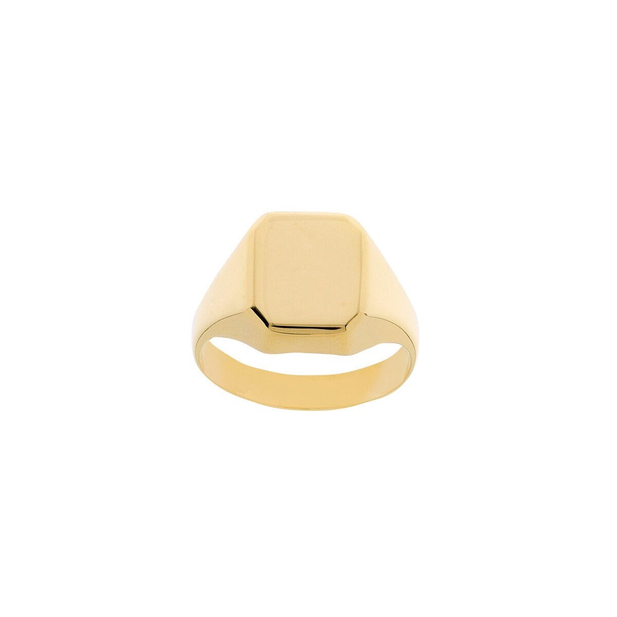 Rectangle Signet Ring Men Women 14K Solid Gold Engravable