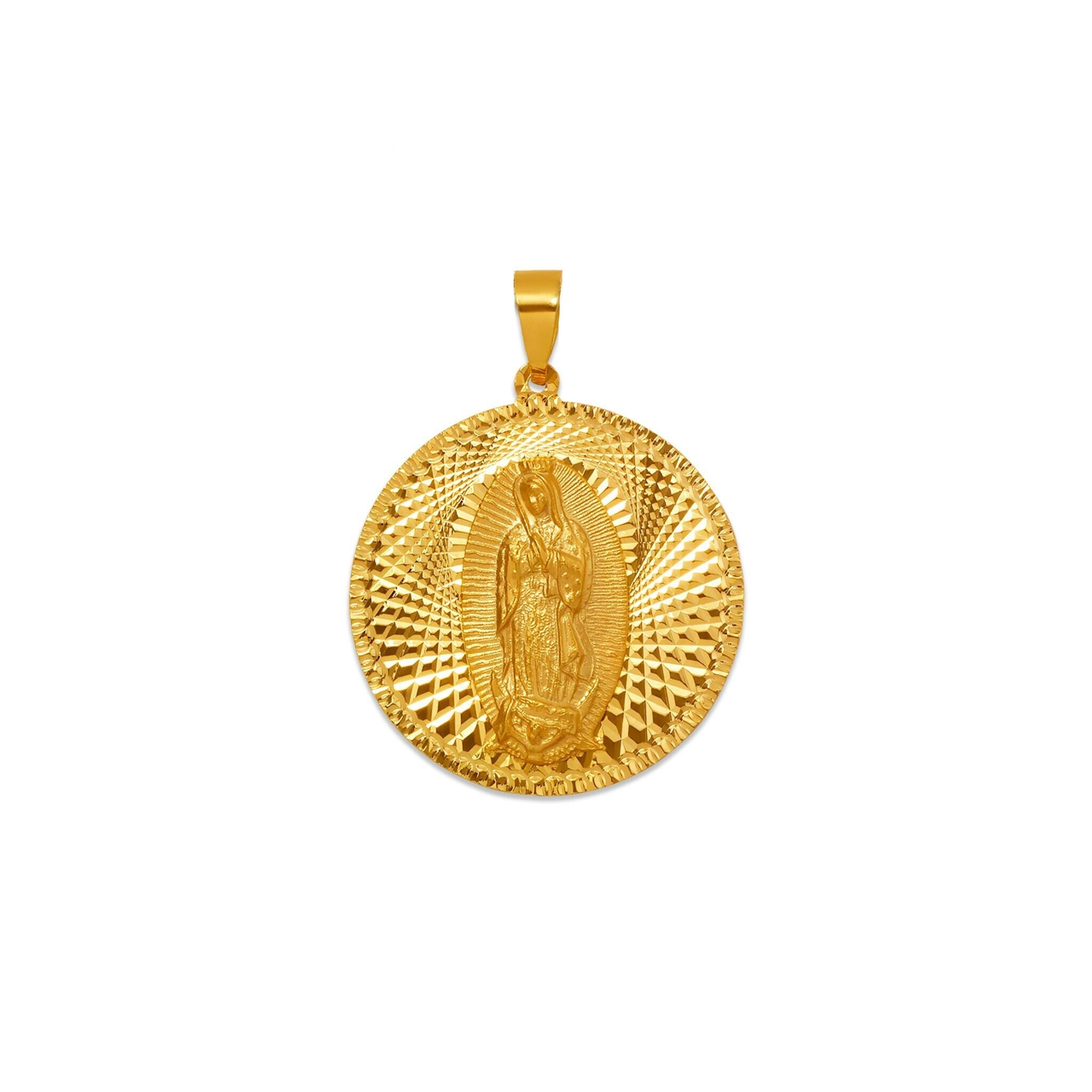 Virgin Mary Miraculous Medal 14K Solid Gold Our Lady of - Etsy UK