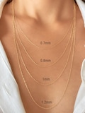 Real 14K Solid Gold Rope Chain Necklace For Women, Thin Twisted Link Pendant Necklace 0.7mm, 0.8mm, 1mm, 1.2mm, Minimalist Jewelry