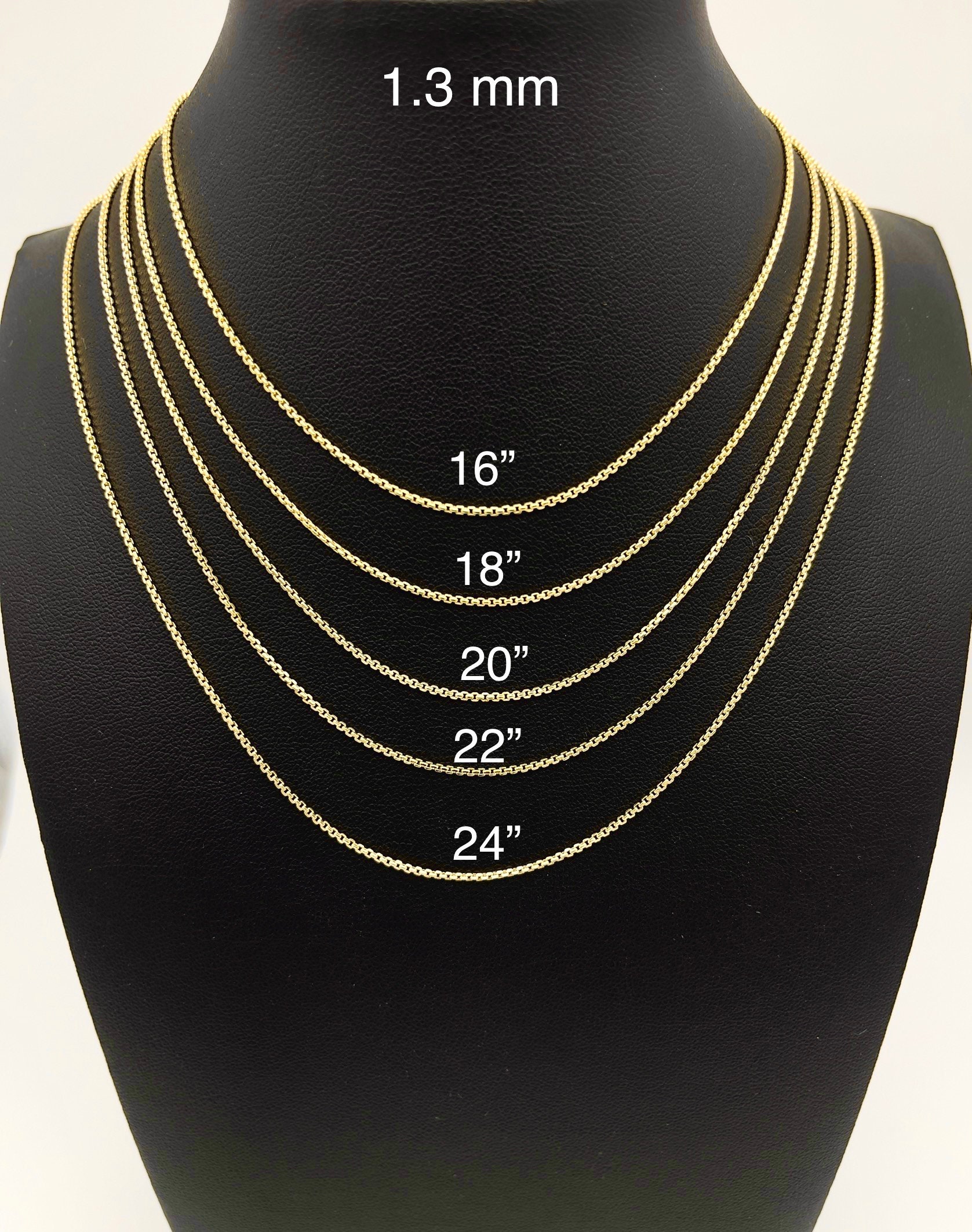 ネックレス他まとめ売り 1.3 mm-3.4 mm ラウンドボックスチェーンネックレス 14K リアル