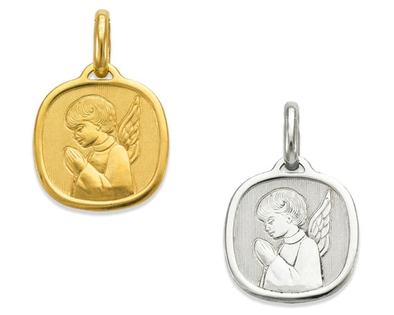 White gold sale guardian angel necklace