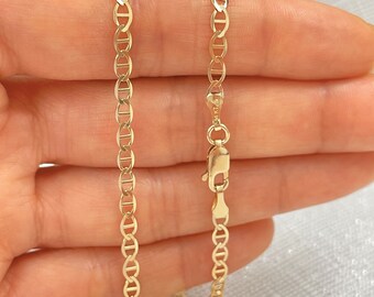 14K Solid Gold Men Women Gucci Flat 