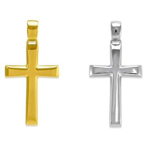 14K Solid Yellow White Gold Men Women Crucifix Cross Pendant, Religious Necklace Charm