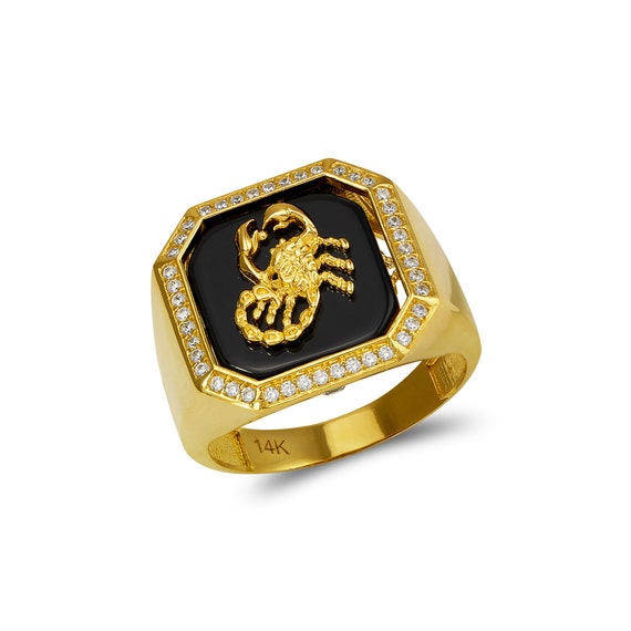 Mens gold scorpion ring deals