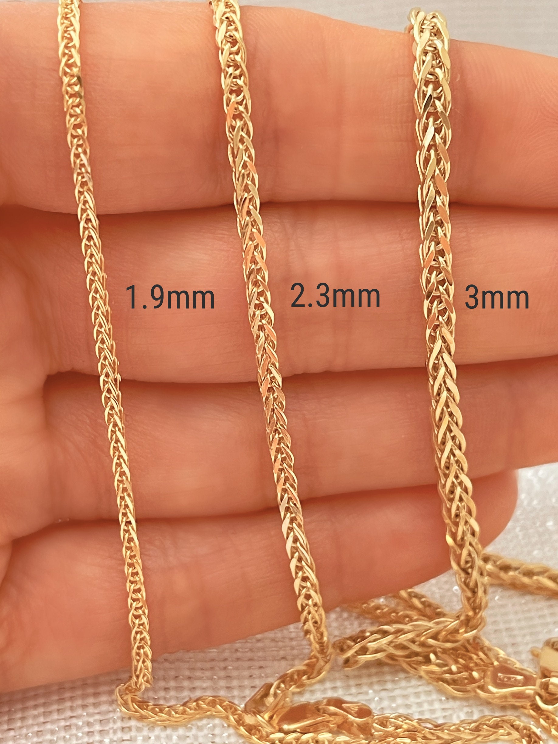 JEWELHEART 14K Gold Cuban Link Chain Men - 2.3mm Diamond Cut Open