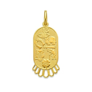 14K Solid Gold Italy Lucky Symbols Necklace Charms,Amulet Good Luck Elephant, Evil Eye,Horseshoe,Owl,Four Leaf Clover,Lucky 13 Pendant