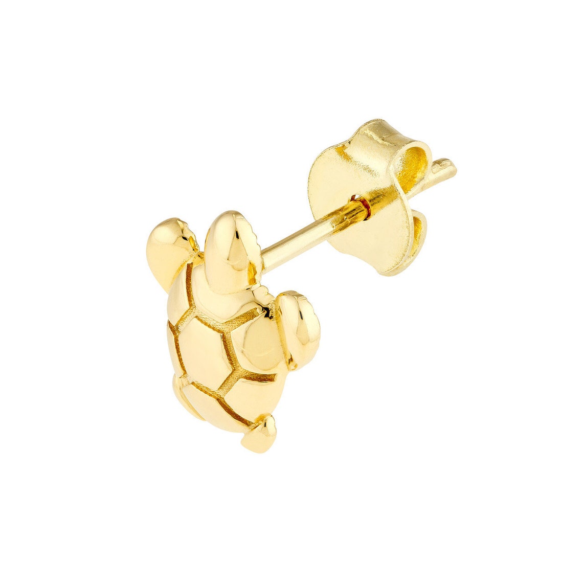 14K Solid Gold Sea Turtle Stud Earrings: Dainty Summer Jewelry - Etsy