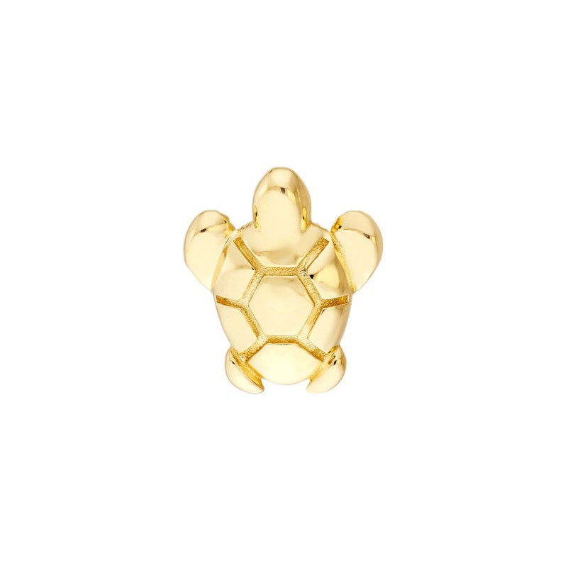 14K Solid Gold Sea Turtle Stud Earrings: Dainty Summer Jewelry - Etsy