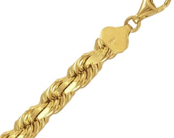 Solid 14K Yellow Gold Rope Heavy Chain 