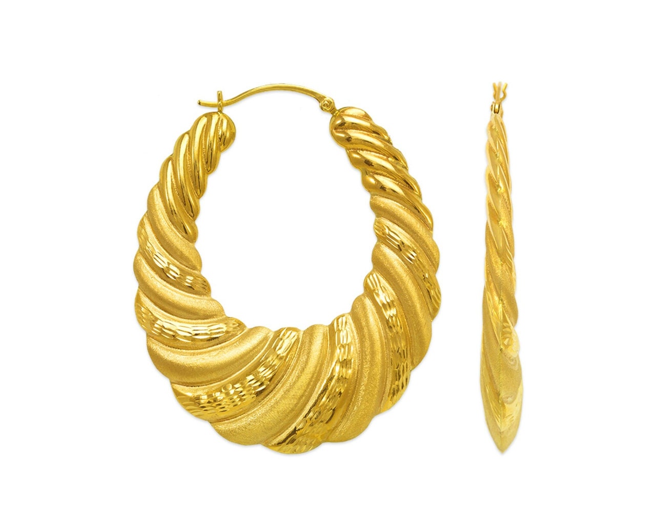 vintage gold shrimp earrings