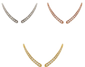Clarissa Ear Climbers in Rose Gold Pyrite Mix