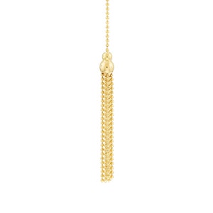 Elegant Dainty 14K Real Yellow Minimalist Ball Studs Chain Dangle Earrings