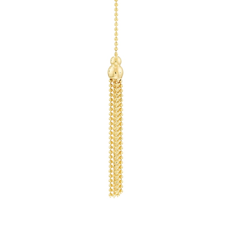 Elegant Dainty 14K Real Yellow Minimalist Ball Studs Chain Dangle Earrings
