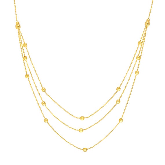 Triple beaded chain necklace – Lively Jewelry Co.
