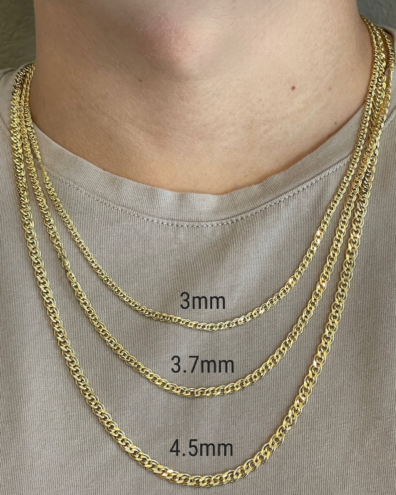 With its length, the 14K Yellow Real Gold Double Link Nonna Chain Necklace offers versatility in style, serving as a versatile accessory for both everyday wear and special occasions.