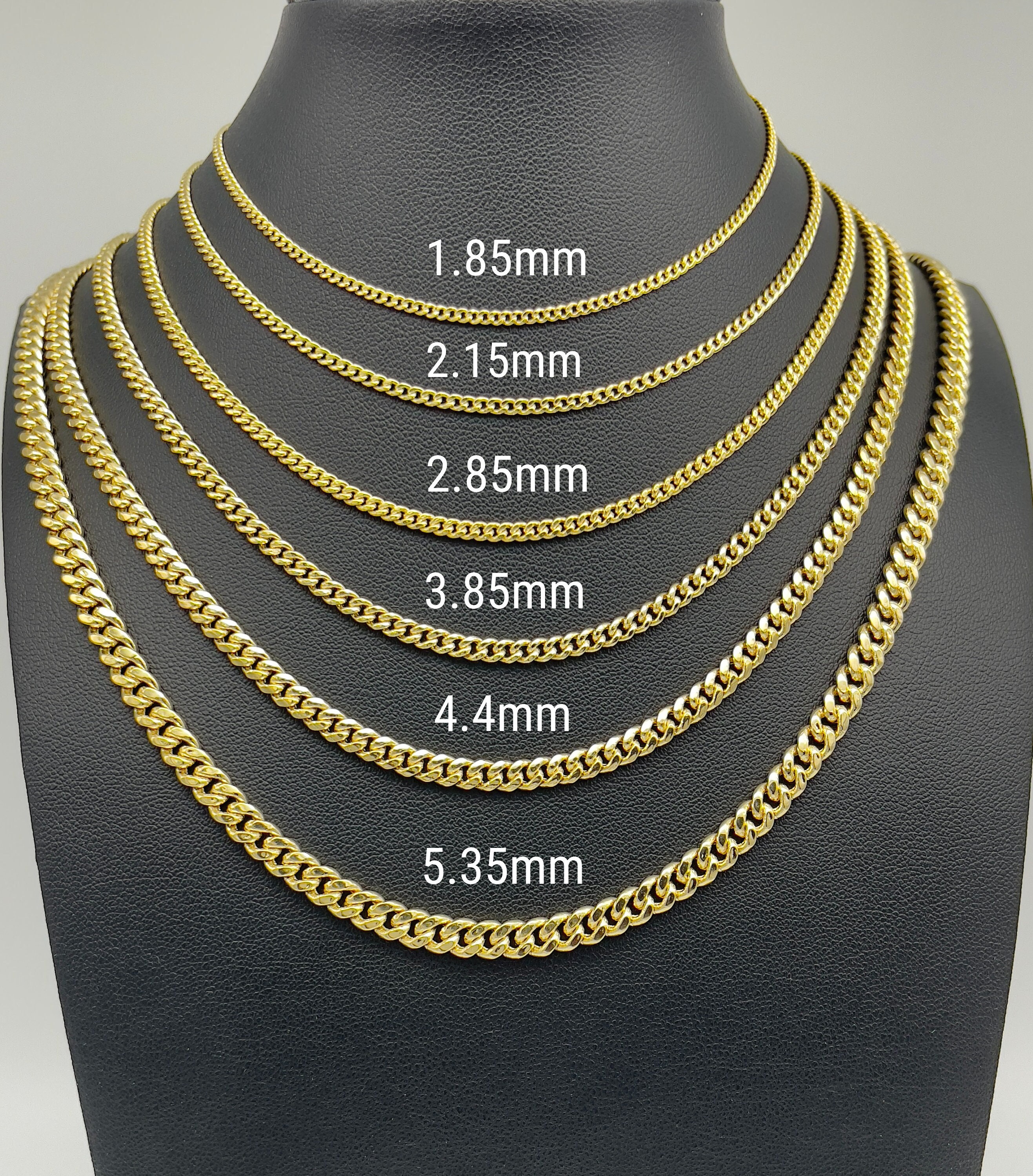 4-10MM Miami Cuban Solid 925 Sterling Silver Heavy Chain High Polish  Necklace Italy Thick Hip Hop Gold Non Tarnish Waterproof Curb