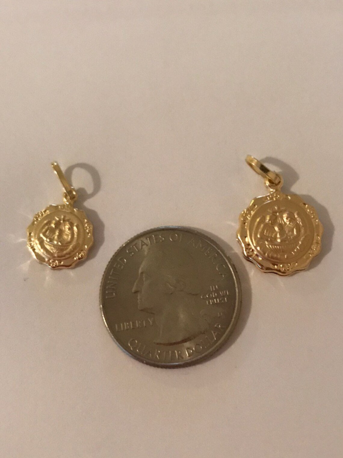 14K Solid Gold Baptism Christening Baby Necklace Pendant Etsy