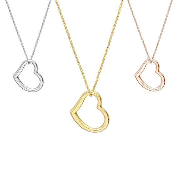 Rose gold 2024 floating heart necklace
