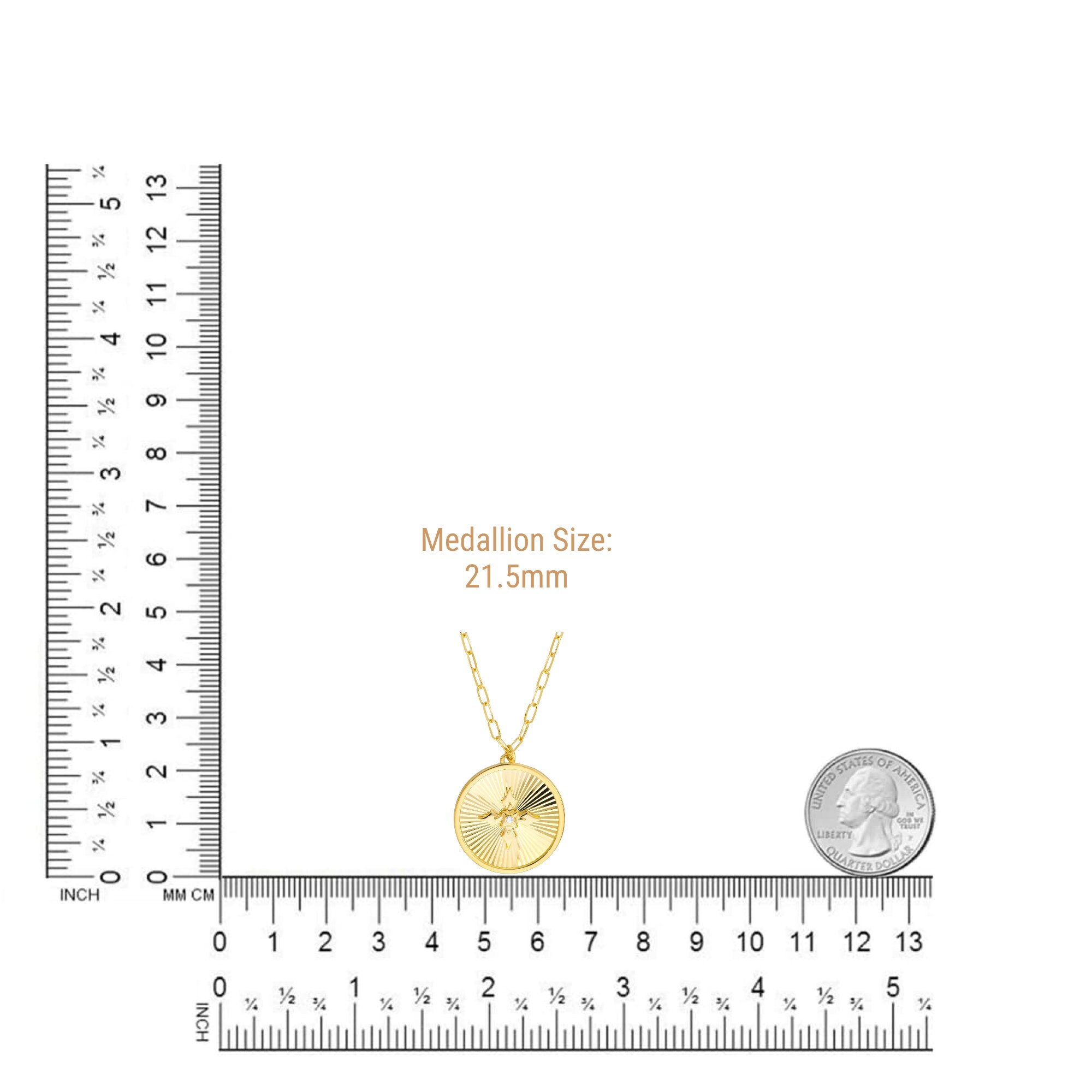 14K Solid Gold Diamond Cross Medallion Necklace Religious - Etsy