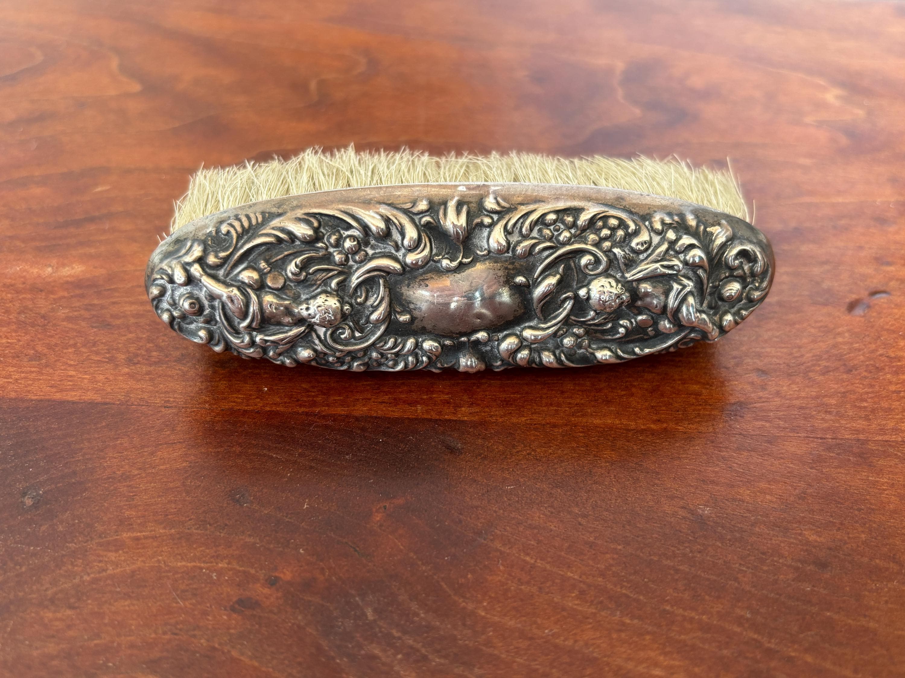 Antique Unger Bros Sterling Silver Clothes Brush: Art Nouveau Cherub ...
