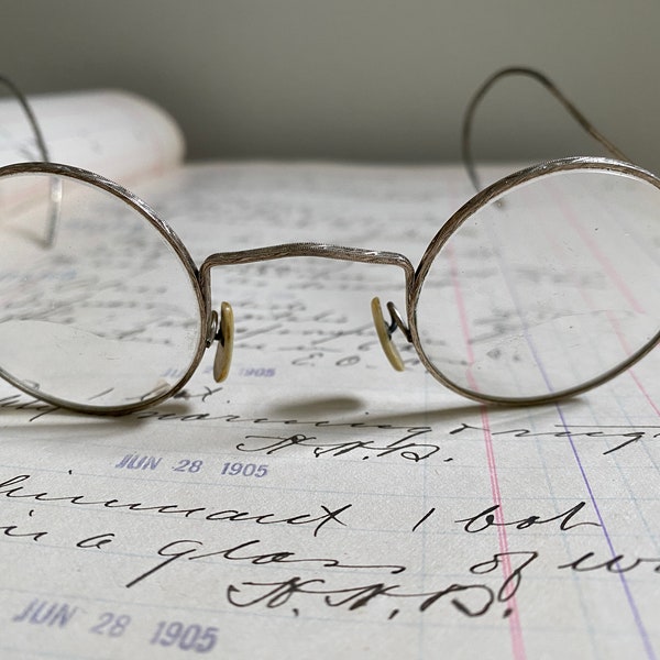 Antique Ornate Round Bifocal Eyeglasses Unmarked