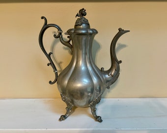 Vntg Reed & Barton Winthrop Shield Silverplate Pumpkin Top Coffee