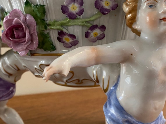 Vintage Von Schierholz Rococo Polychrome High Relief Bowl With