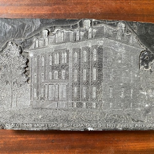 Antique  6 3/4 Inch W Printer&#39;s Block 1893 Faribault, Minnesota School for the Deaf and the Blind From 1868 to 1873