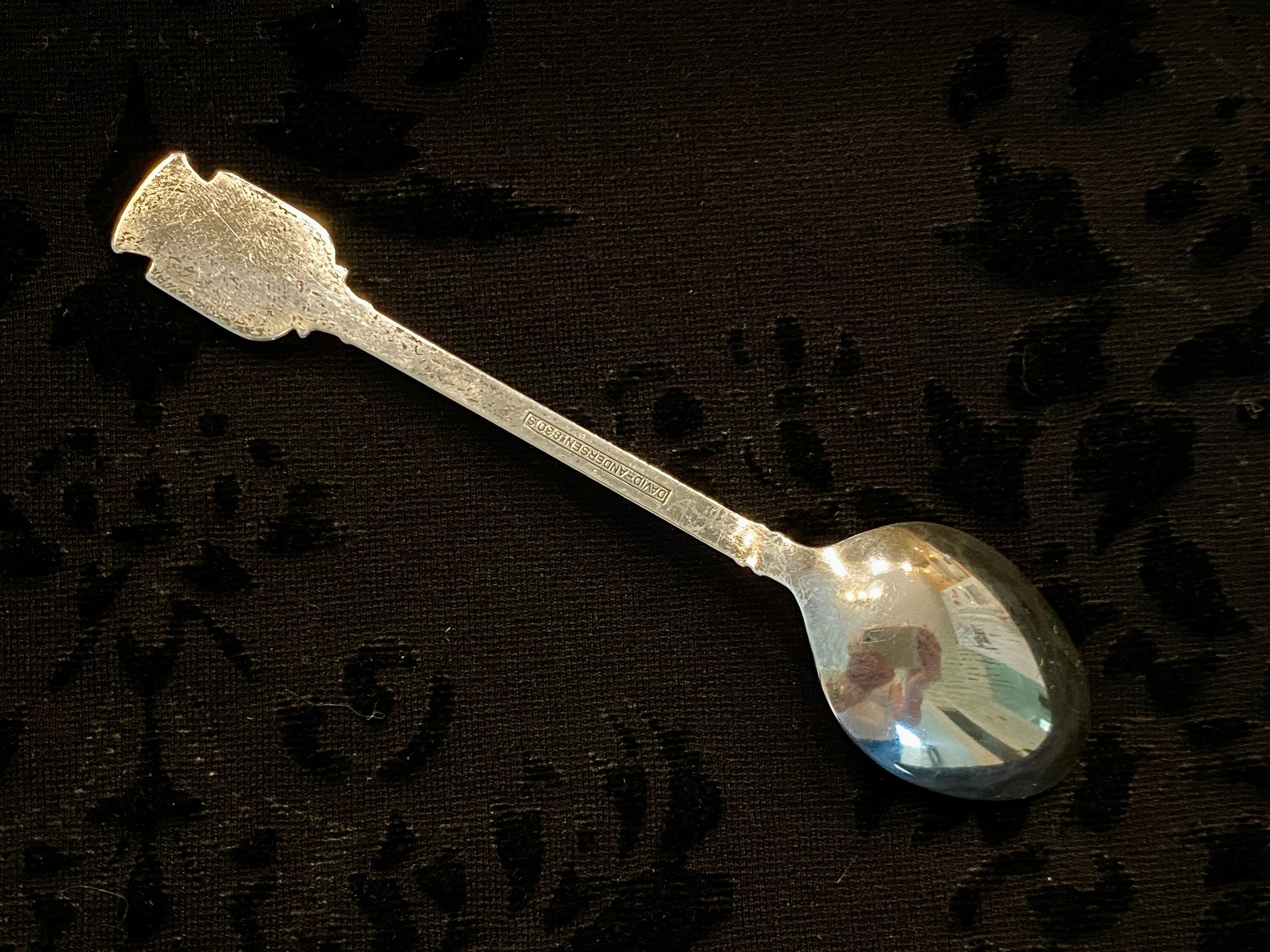 Antique David Andersen Oslo Souvenir Spoon: 830 Silver Demitasse