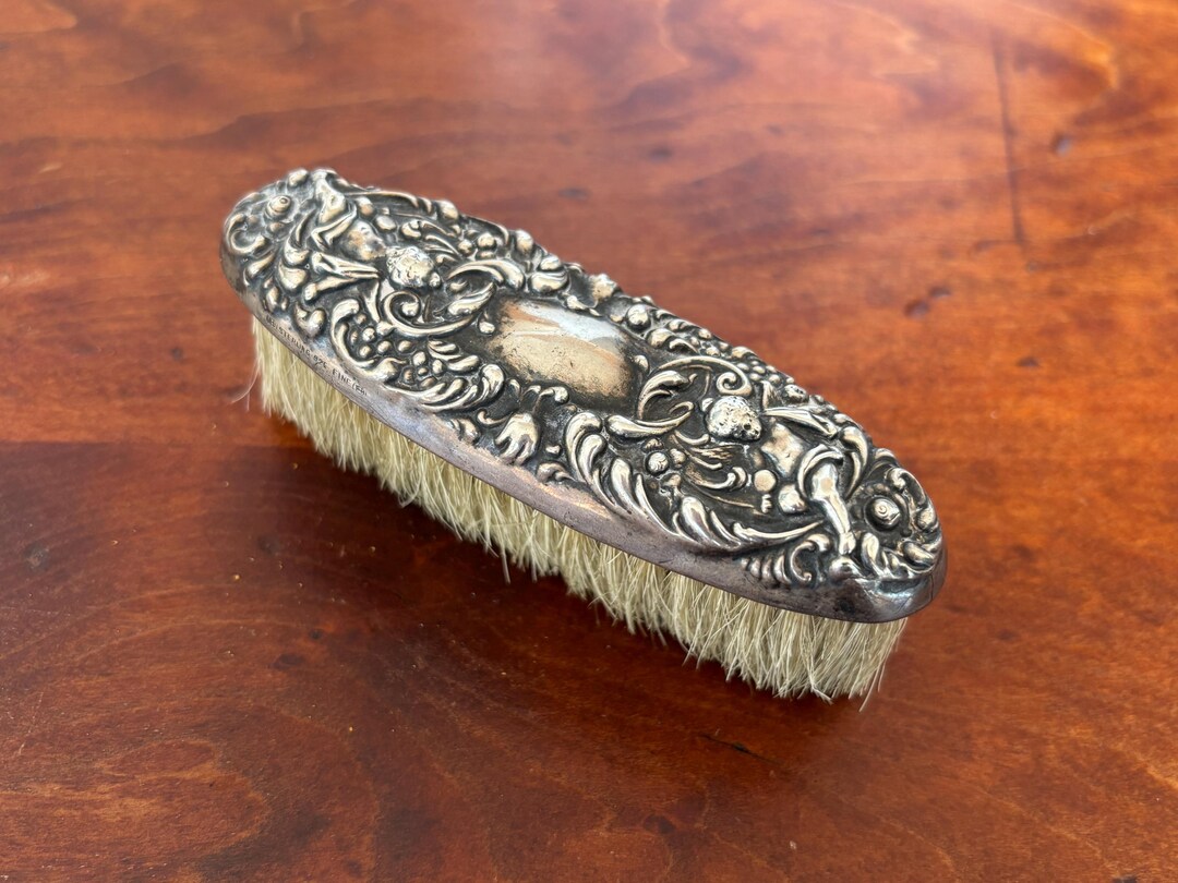 Antique Unger Bros Sterling Silver Clothes Brush: Art Nouveau Cherub ...