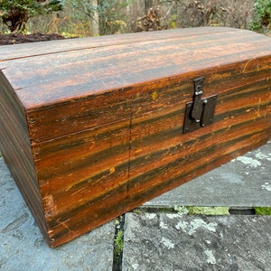 Circa 1870s Domed Top Wooden Trunk #1604830