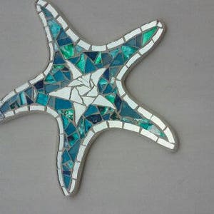 Starfish starfish stained glass mosaic tile Fish mirror Wall Coastal design image 6