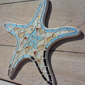 Starfish starfish stained glass mosaic tile Fish mirror Wall Coastal design image 3