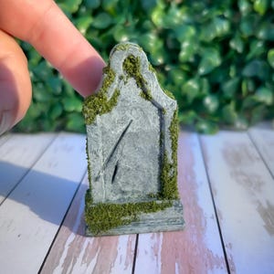 12th Scale Handmade Miniature Tombstone, Cemetery Gravestone, Aged Grave Marker