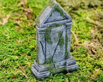 12th Scale Handmade Miniature Tombstone, Cemetery Gravestone, Aged Grave Marker